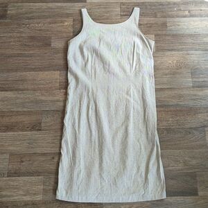 Liz Claiborne Sport Vintage Linen Beige Natural Fabric Dress Size 8